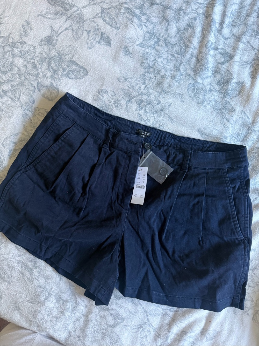 J. Crew Navy Pleated Shorts